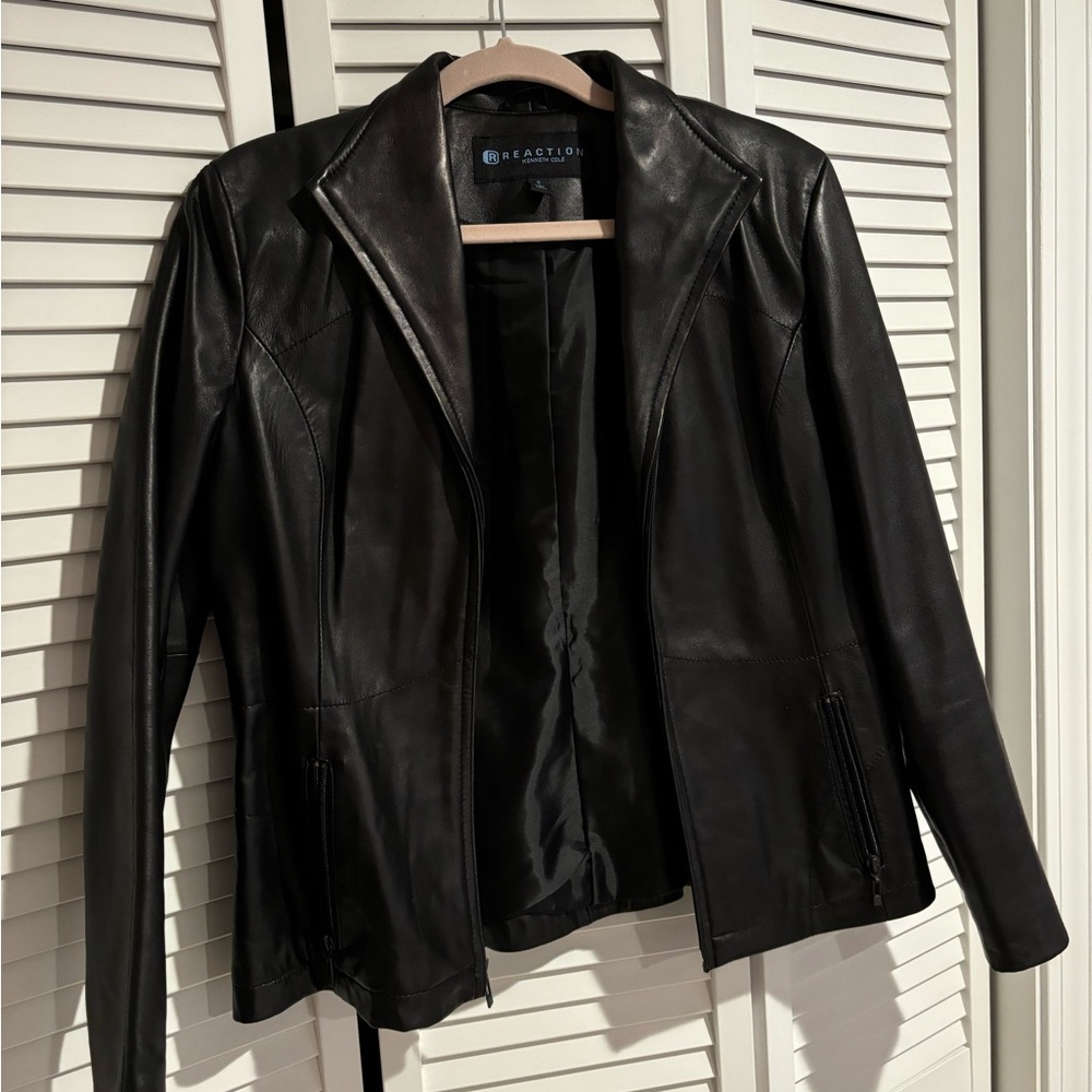 Black Kenneth Cole Women's Leather Jacket